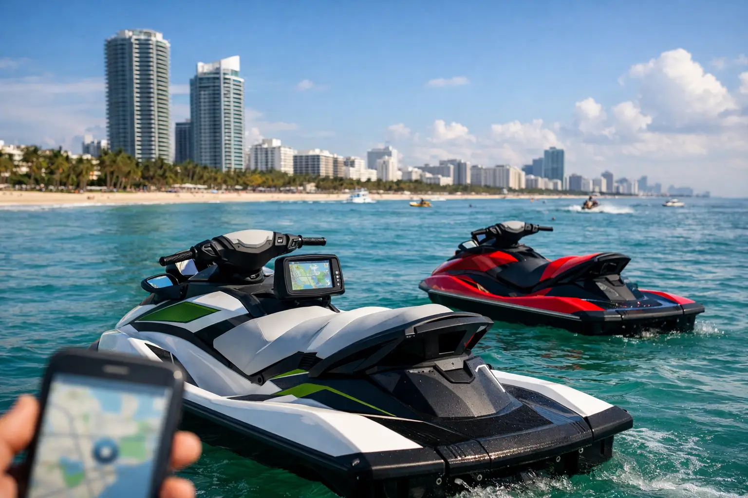 GPS Tracked Jet Skis for Miami Beach Freedom